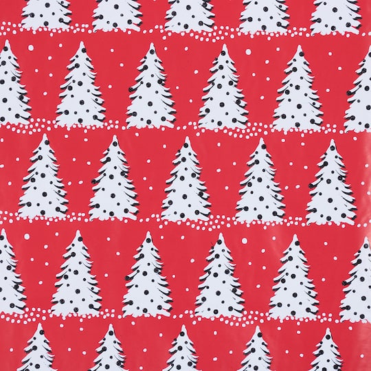JAM Paper Painted Christmas Trees Gift Wrap